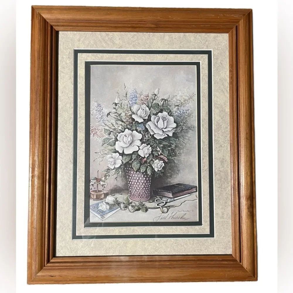 Limited Edition Fred Thrasher “Thinking of You,” Framed Signed Print 13.5”x16.5”